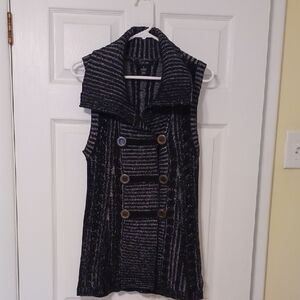 Style & CO Sz S, cotton Blend, Cable Knit, Double Breasted Sweater Vest. NWOT